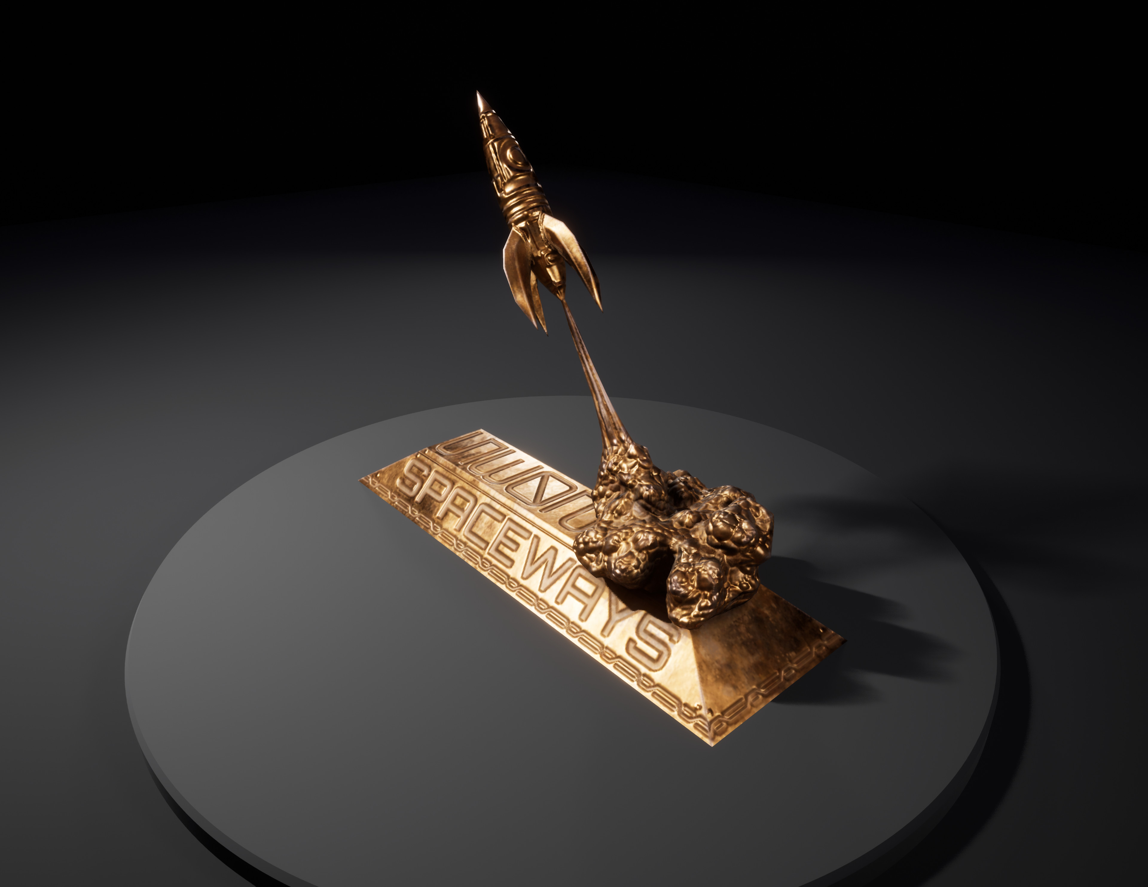 Spaceship Statue in Unreal Engine 4.25.4.