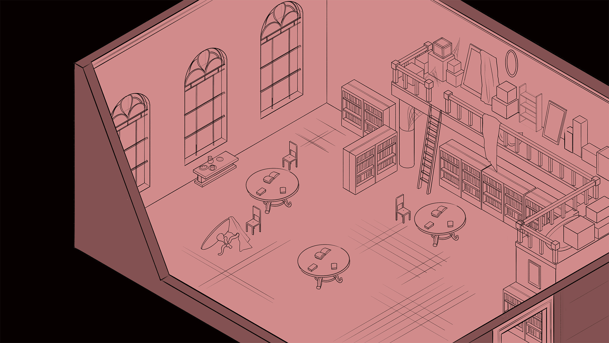 Windowed Study / Storage Room: Concept Art