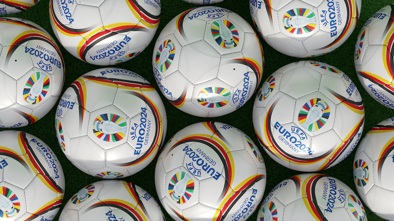Soccer Ball Promotional 32-Panel UEFA EURO 2024 - Collection Examples - Skin White - Rendering 1