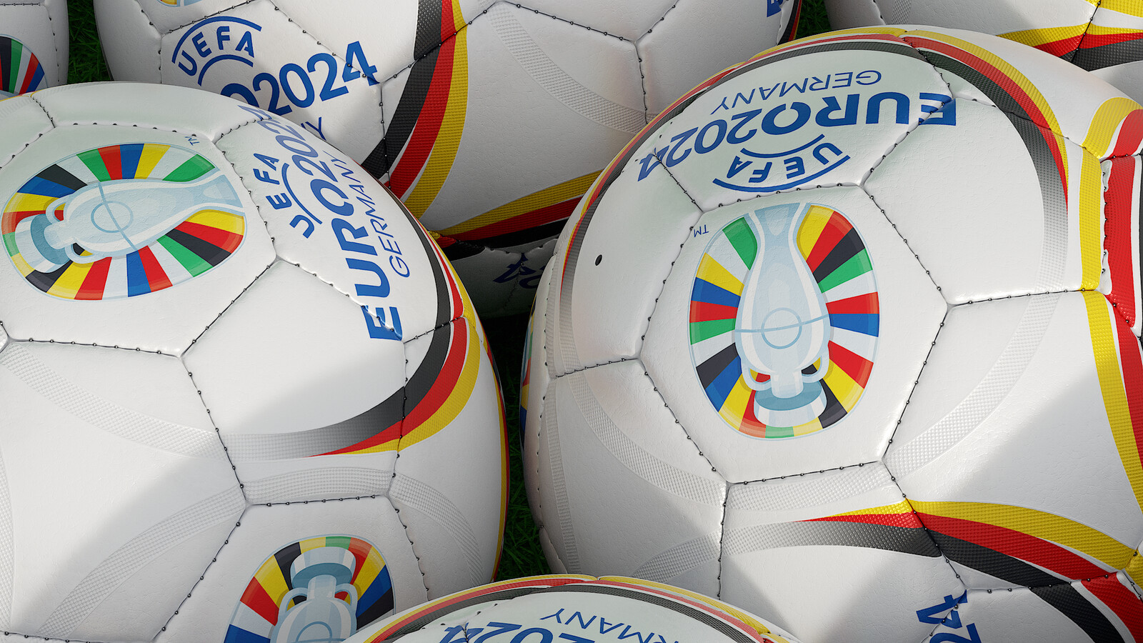 Soccer Ball Promotional 32-Panel UEFA EURO 2024 - Collection Examples - Skin White - Rendering 3