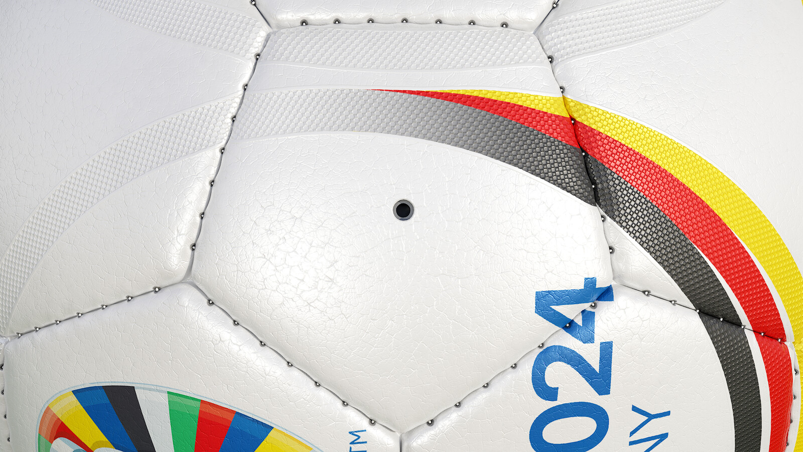 Soccer Ball Promotional 32-Panel UEFA EURO 2024 - Collection Examples - Skin White - Rendering 11