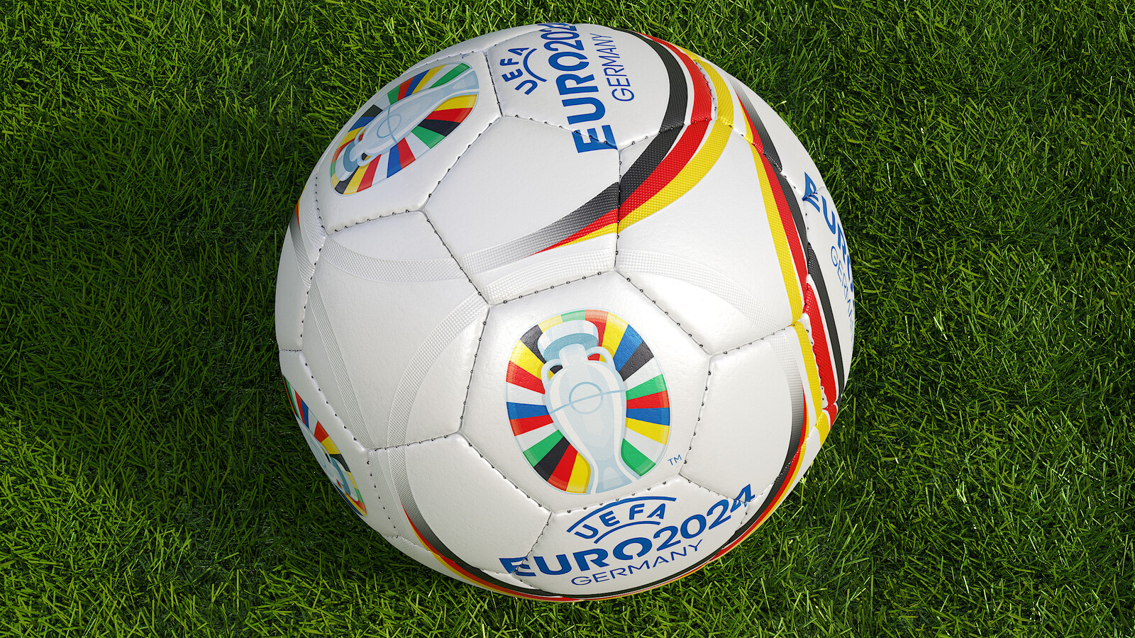 Soccer Ball Promotional 32-Panel UEFA EURO 2024 - Collection Examples - Skin White - Rendering 6