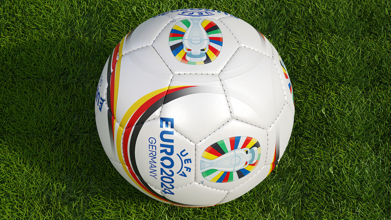 Soccer Ball Promotional 32-Panel UEFA EURO 2024 - Collection Examples - Skin White - Rendering 7