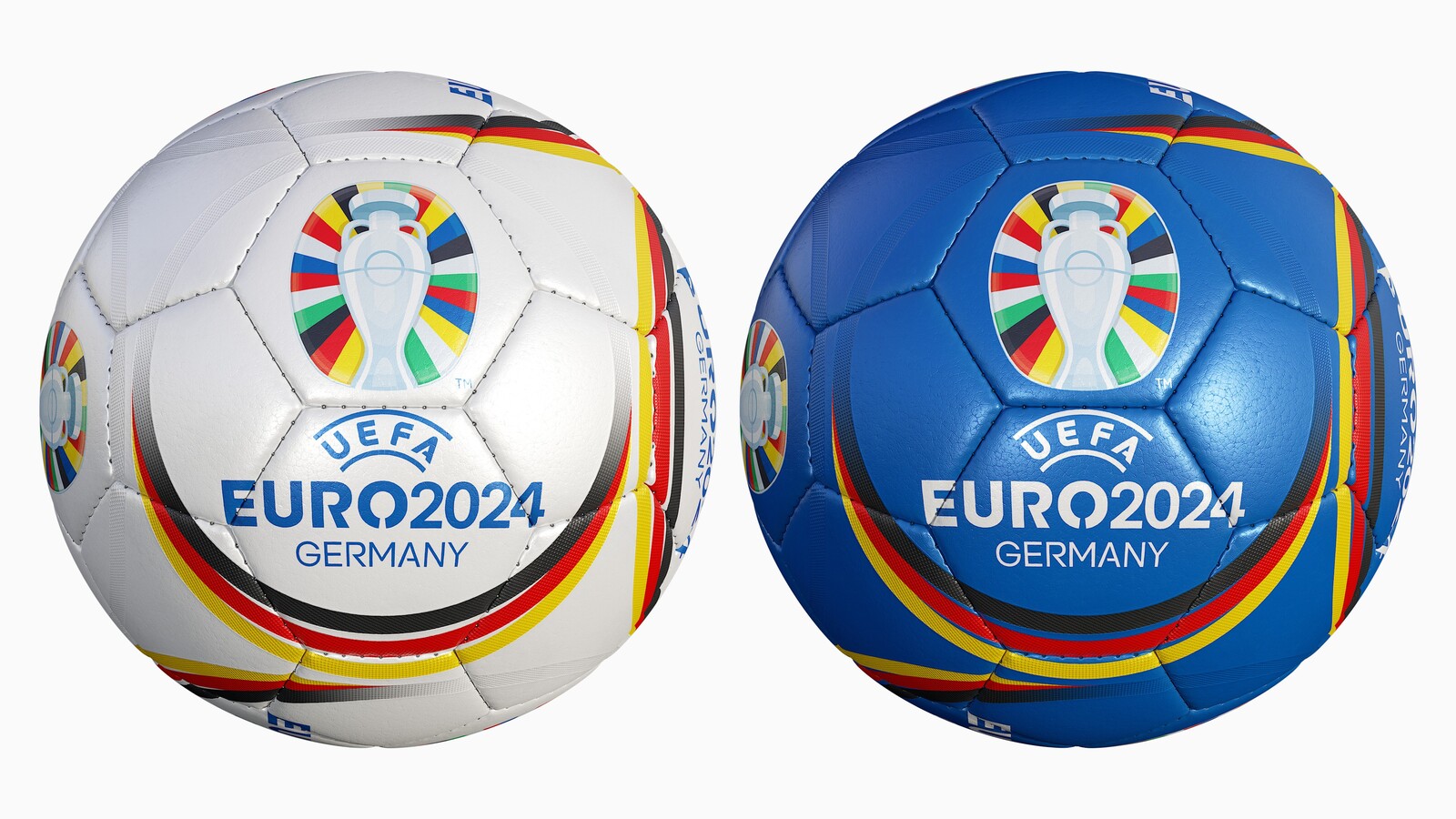 Soccer Ball Promotional 32-Panel UEFA EURO 2024 - Collection Examples - Skin White - Rendering 15