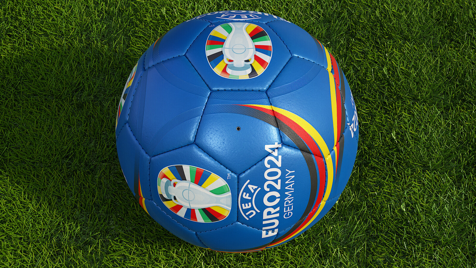 Soccer Ball Promotional 32-Panel UEFA EURO 2024 - Collection Examples - Skin Blue - Rendering 5