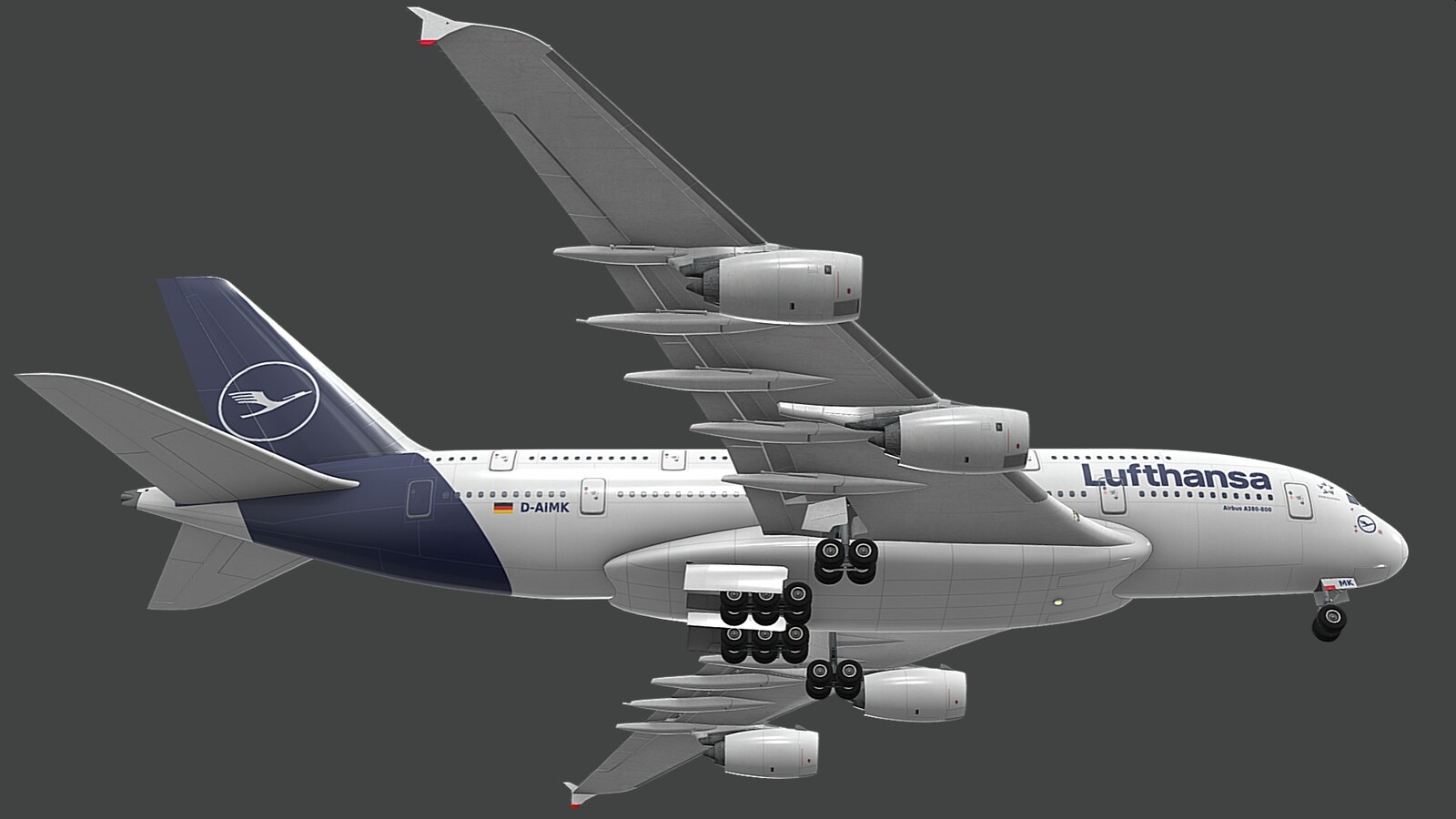 Airliner Exterior Airbus A380  - Collection Examples - Livery Lufthansa - Rendering 6