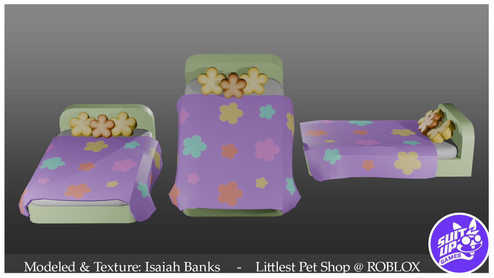 Bed for in-game prop in the Littlest Pet Shop branded game on ROBLOX.