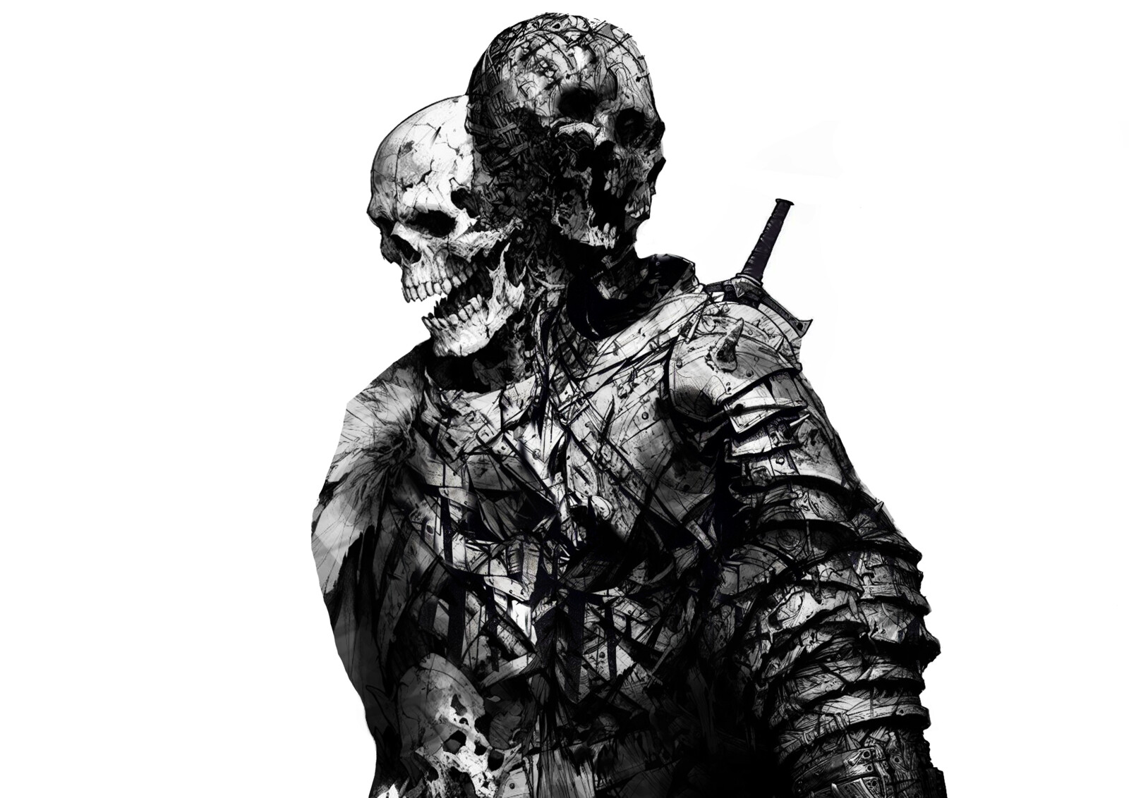 Skeleton Warrior With Dual Skulls - Based On My Dream
