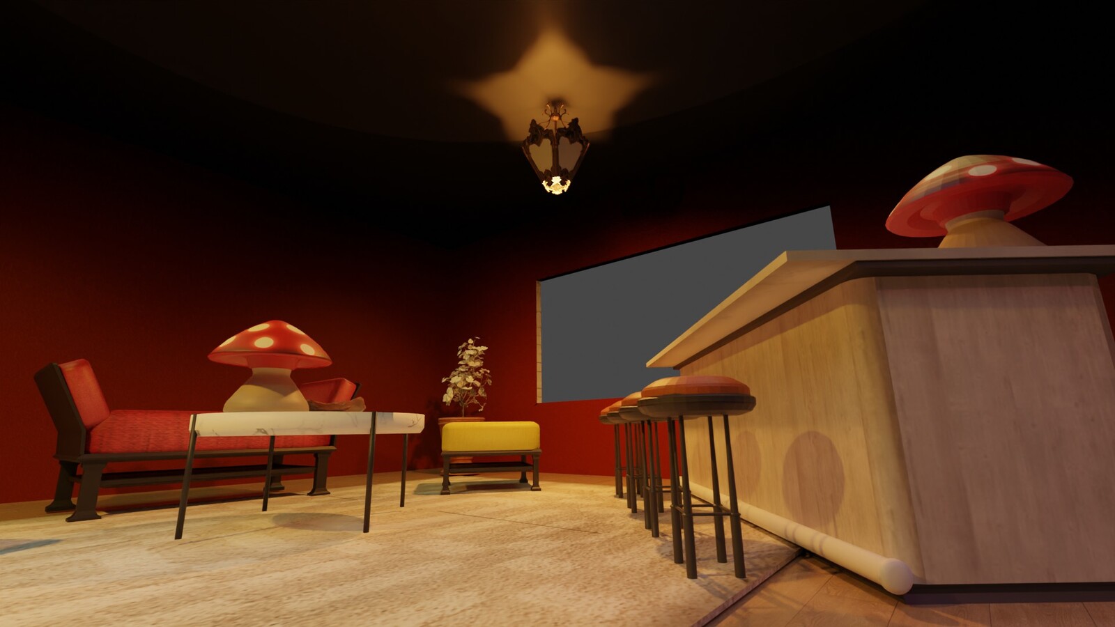 A rendered Image of my project; 'The Witch's Cabin'