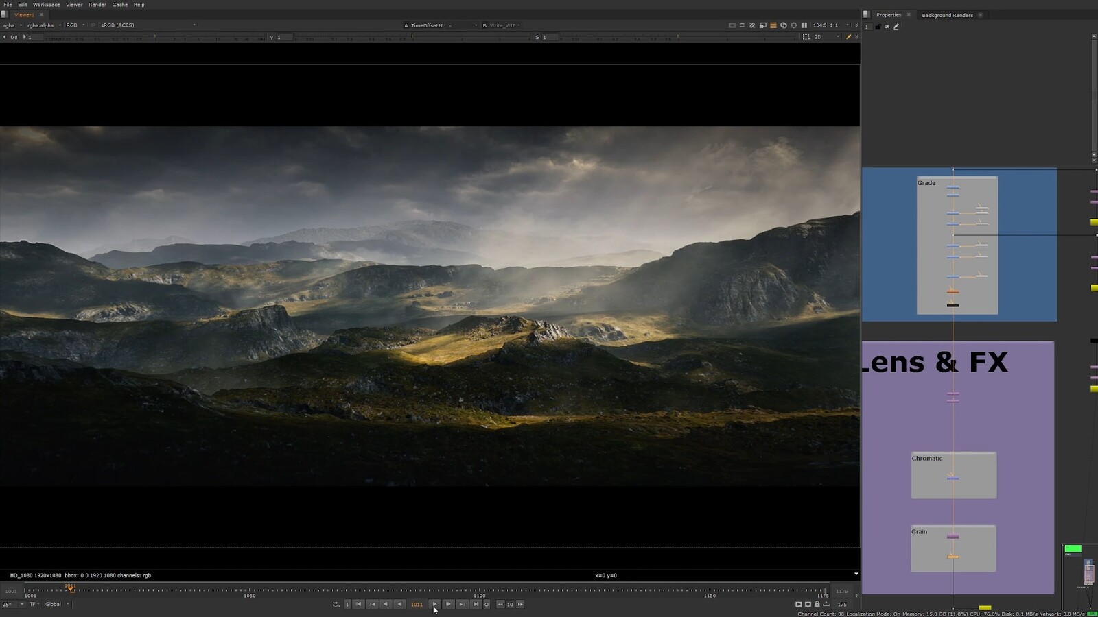 Nuke script with graded render