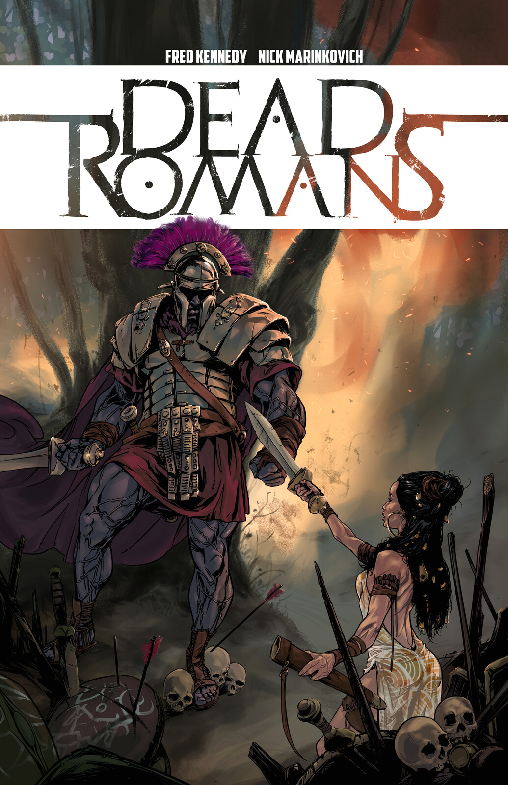 Final Variant Cover art for Dead Romans issue 5 with my suggested trade dress.