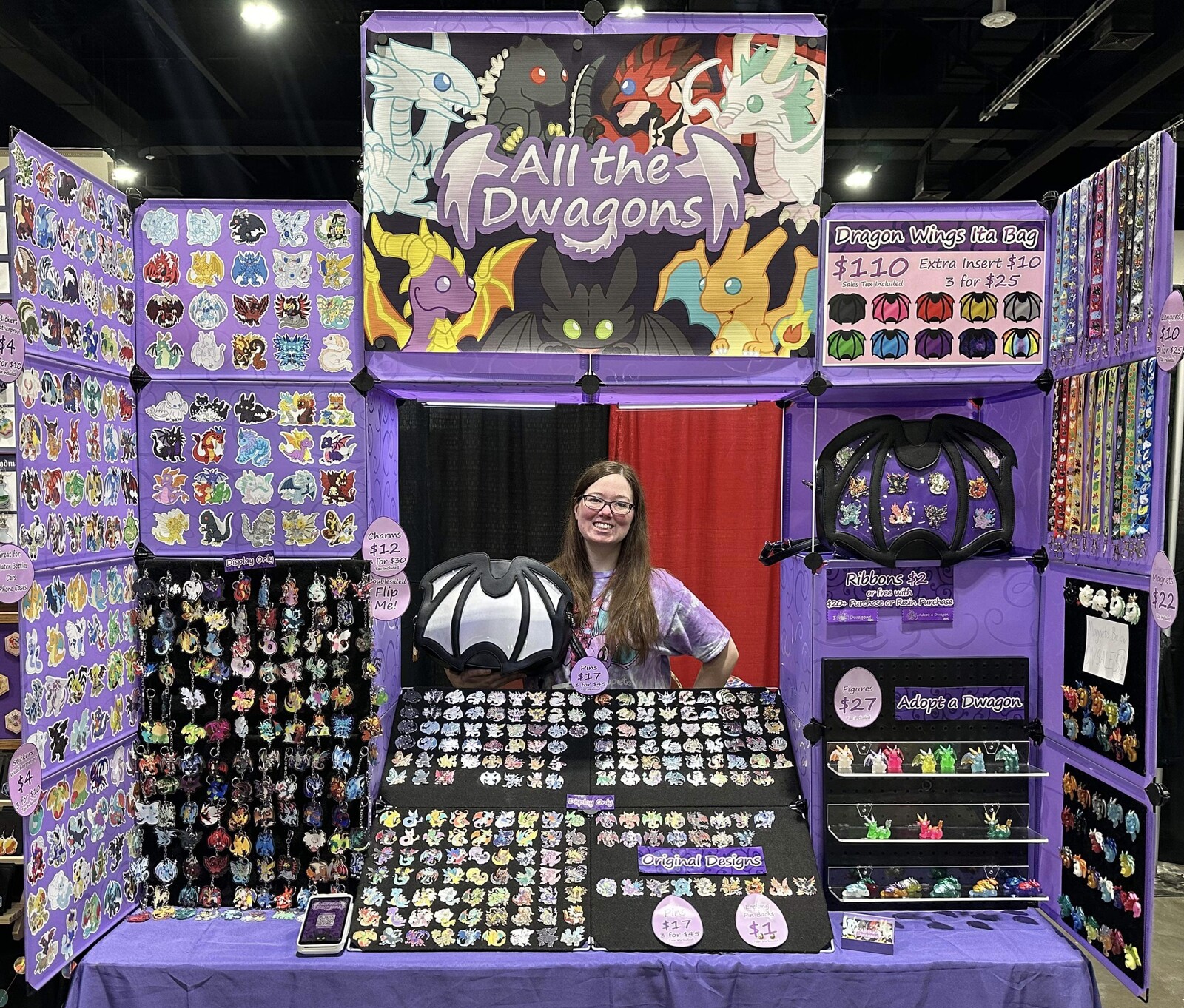 Example of 6ft table display for conventions. Anime Milwaukee 2024.