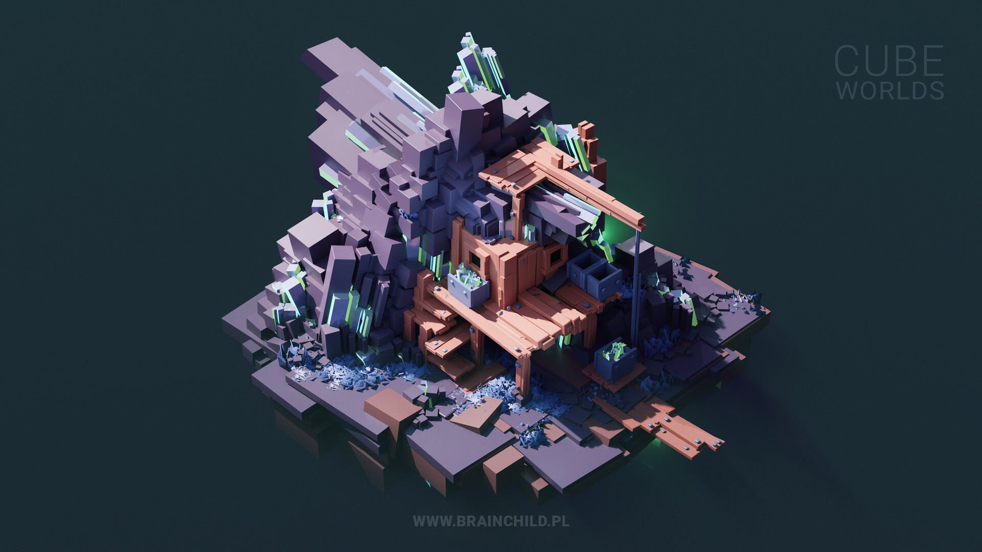 CUBES ONLY | Quick 3D Lowpoly Stylized Cube Worlds in Blender 3D [FULL PROCESS]
