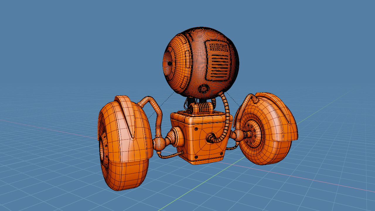 SubD Robot Wireframe (Blender 2023)