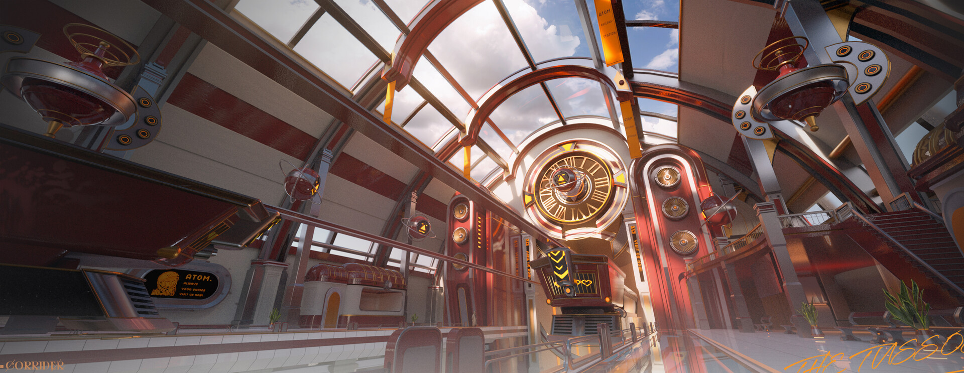 Artstation Retrofuturism复古未来主义车站