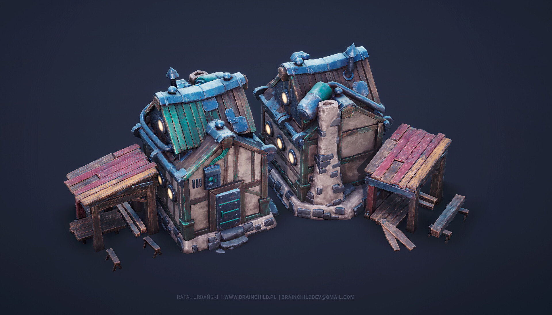 3D Stylized City-Builder/RTS Game Buildings | Game-Ready &amp; Lowpoly  | BLENDER, SUBSTANCE &amp; UNITY