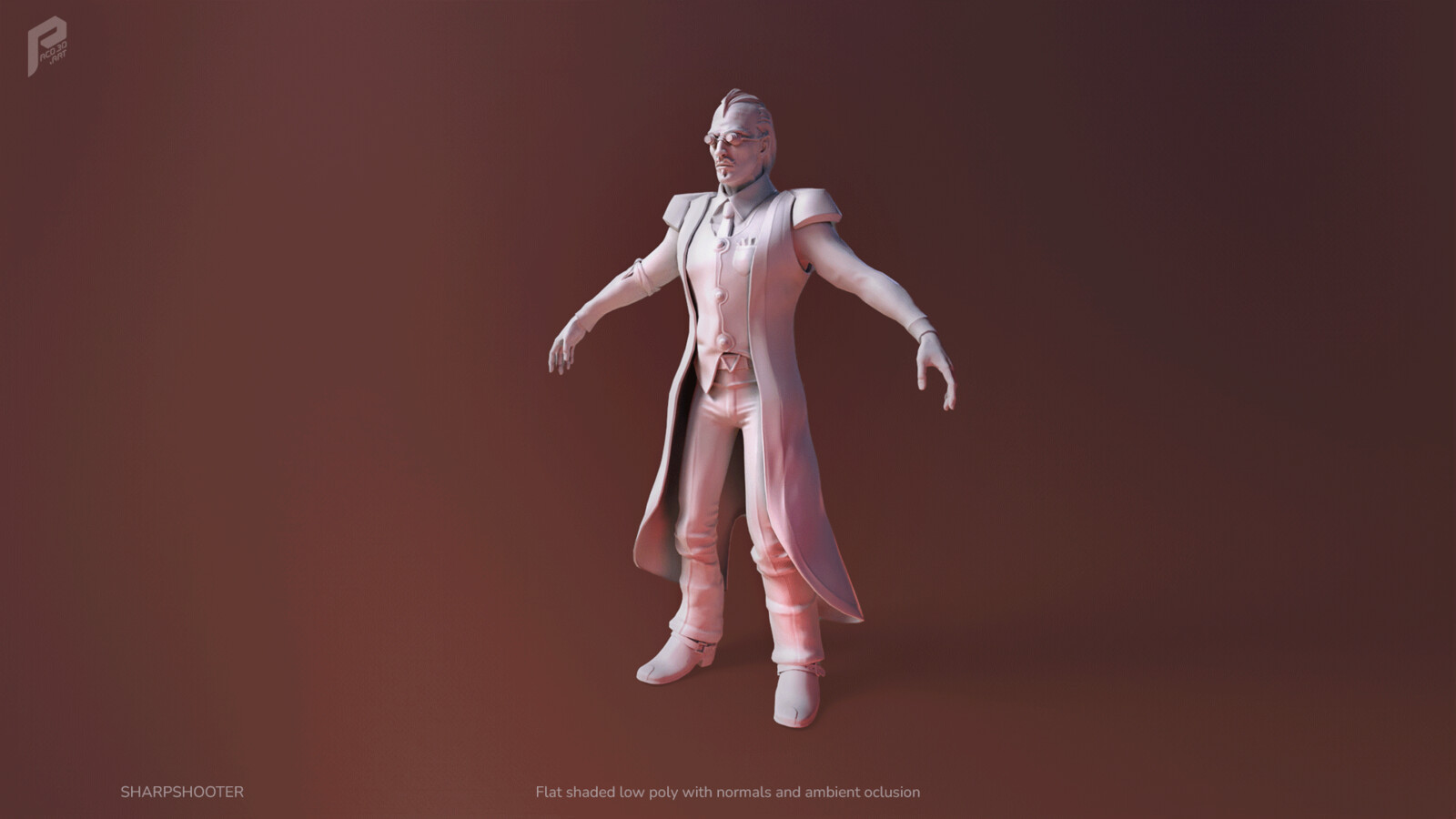 Low poly mesh with normals and ambient oclussion