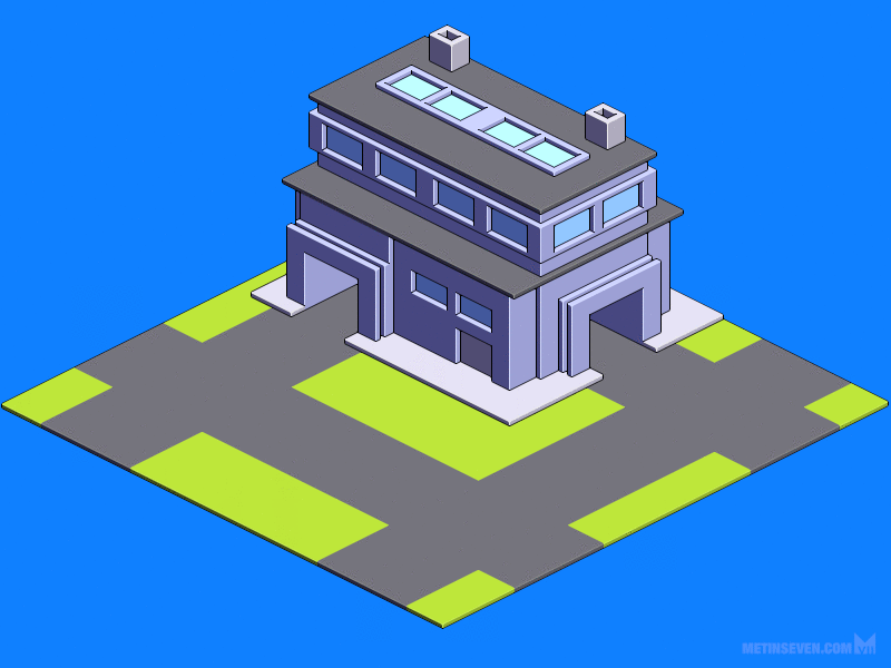 Isometric infographics animation scene