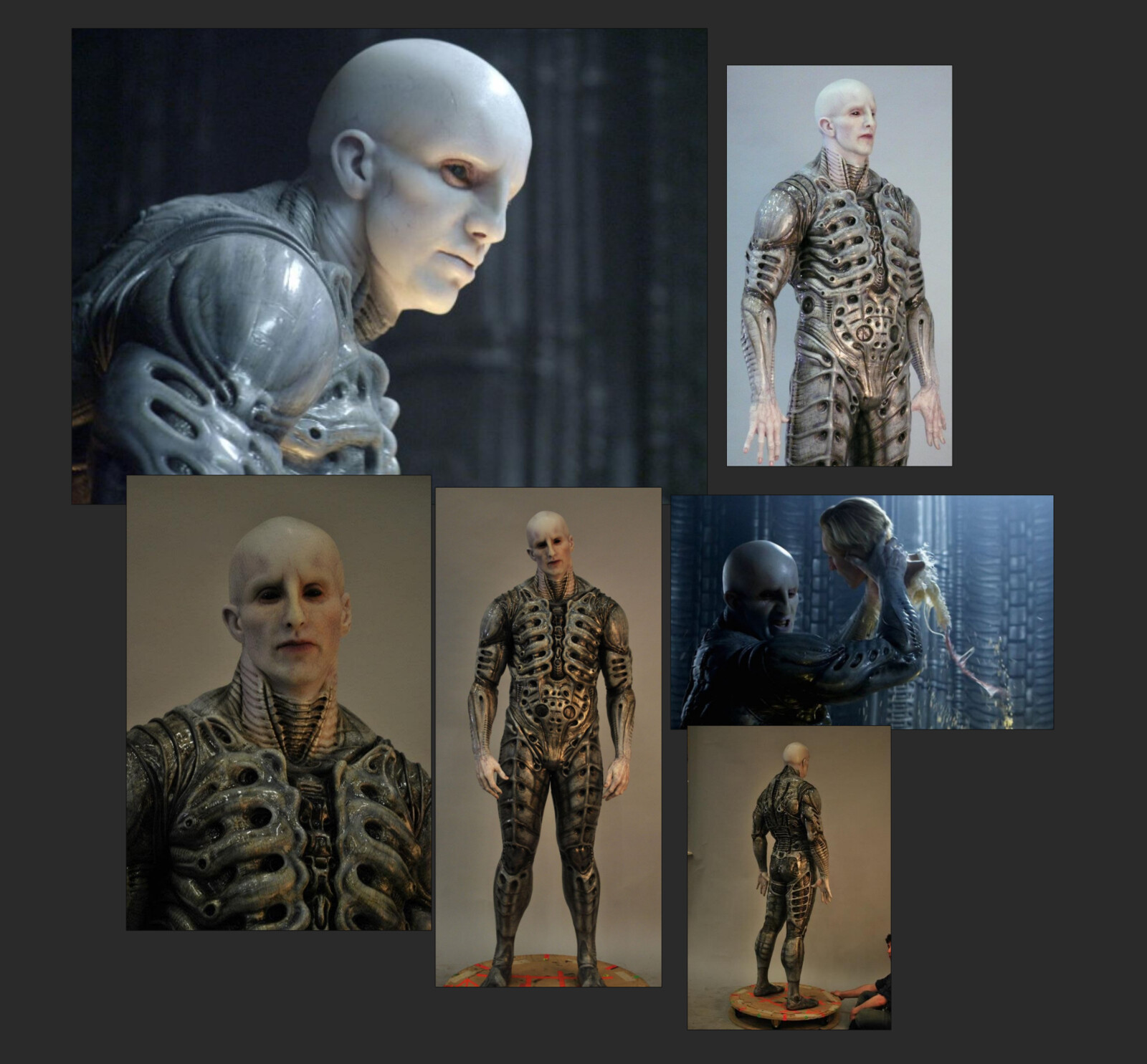 Regarding the body, I aimed to create the sensation of an exoskeleton. My main inspiration was to inspect and give it an organic look and feel, similar to the Prometheus.