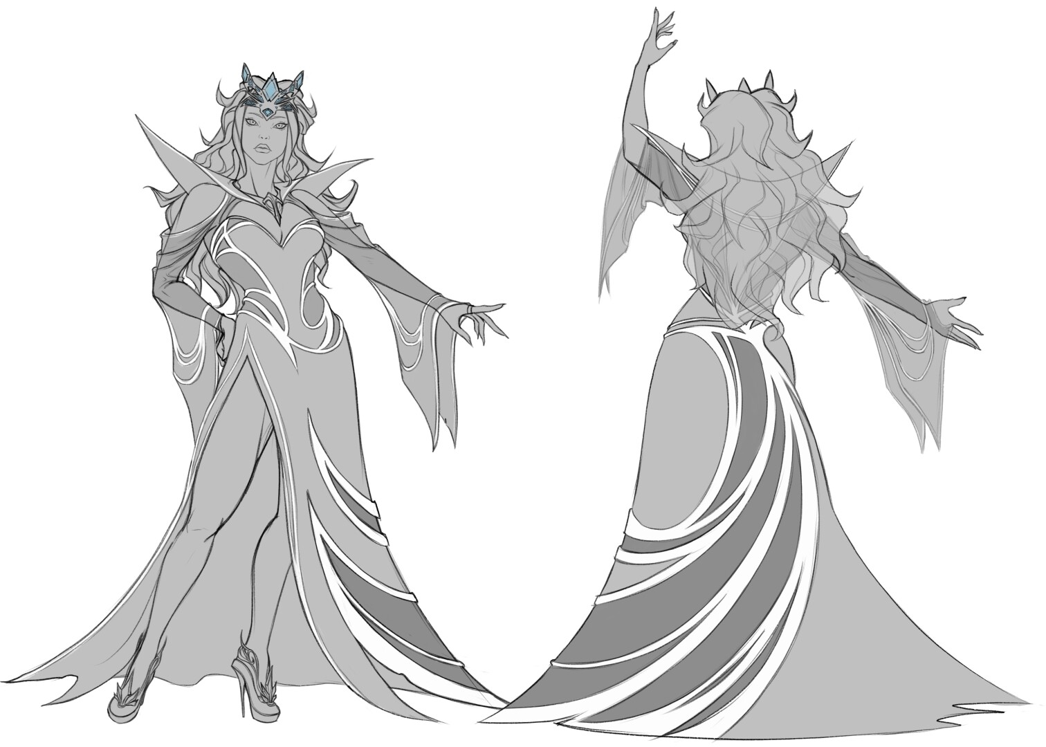 front and back sketch (wrong crown)