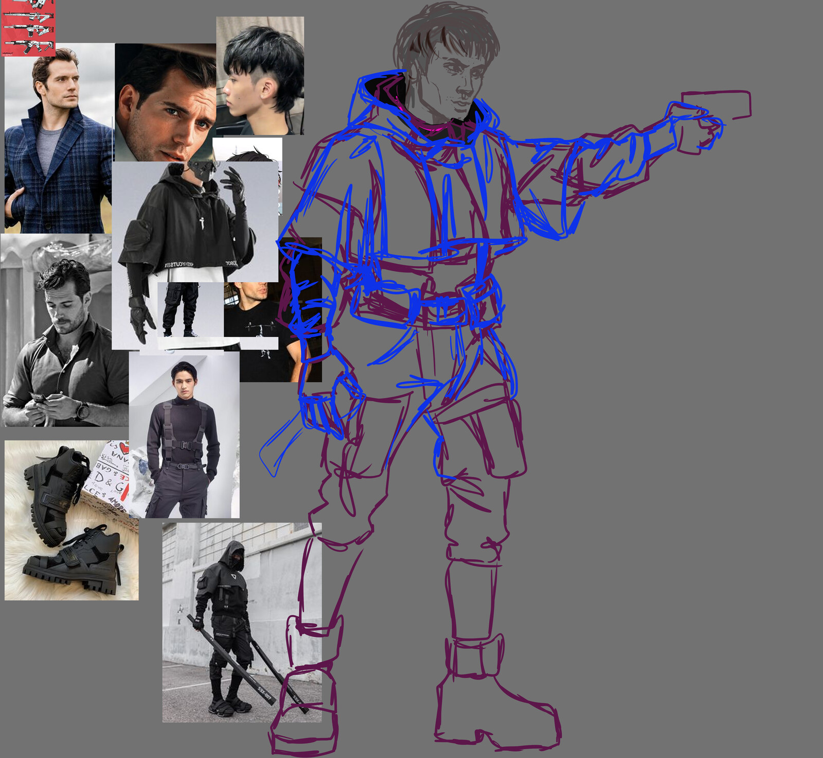 Character Sketch - Masc Hero WIP 