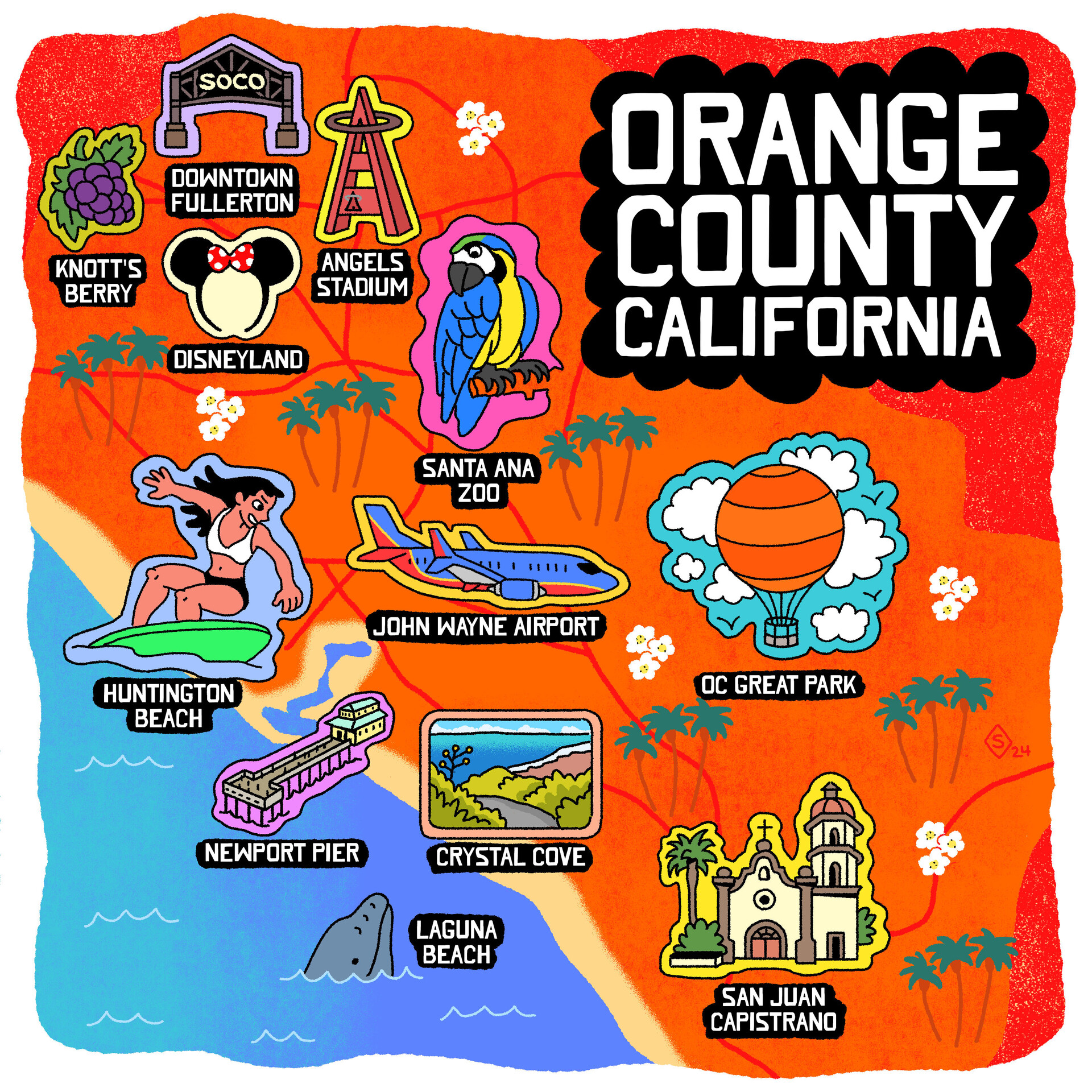 ArtStation Orange County Map Illustration