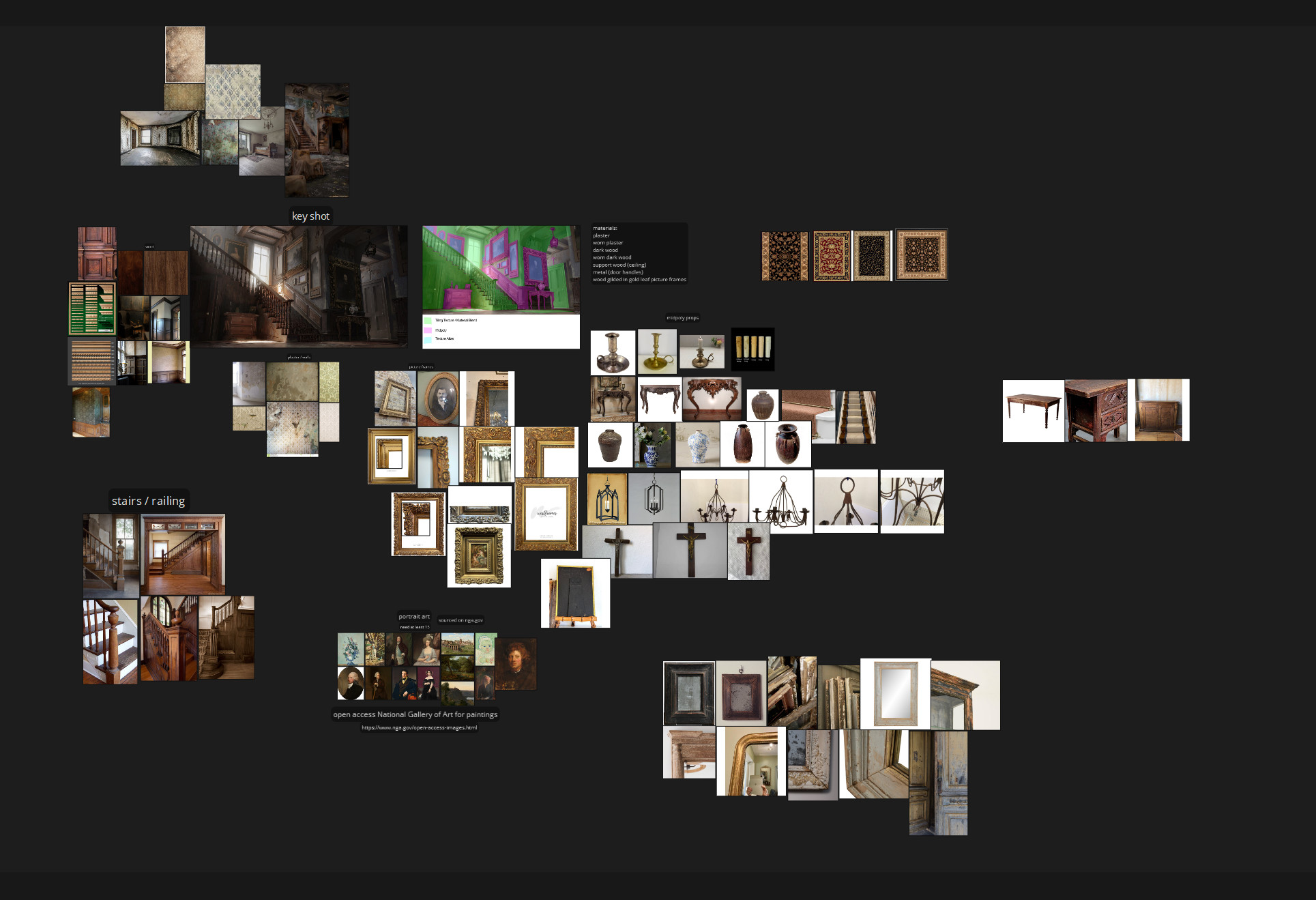 PureRef file, all gathered before I blocked out the scene.