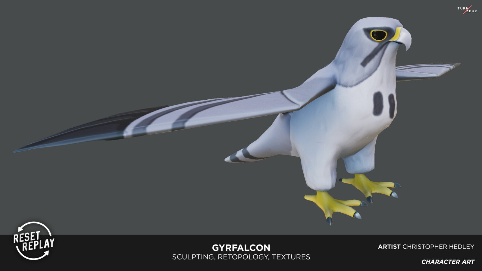 Sculpted with Zbrush, Retopologized and UV unwrapped with Maya, Textured with Substance Painter