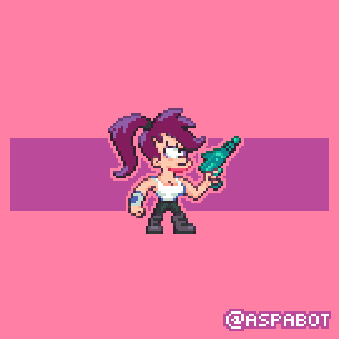 Pixel version of Turanga Leela from Futurama