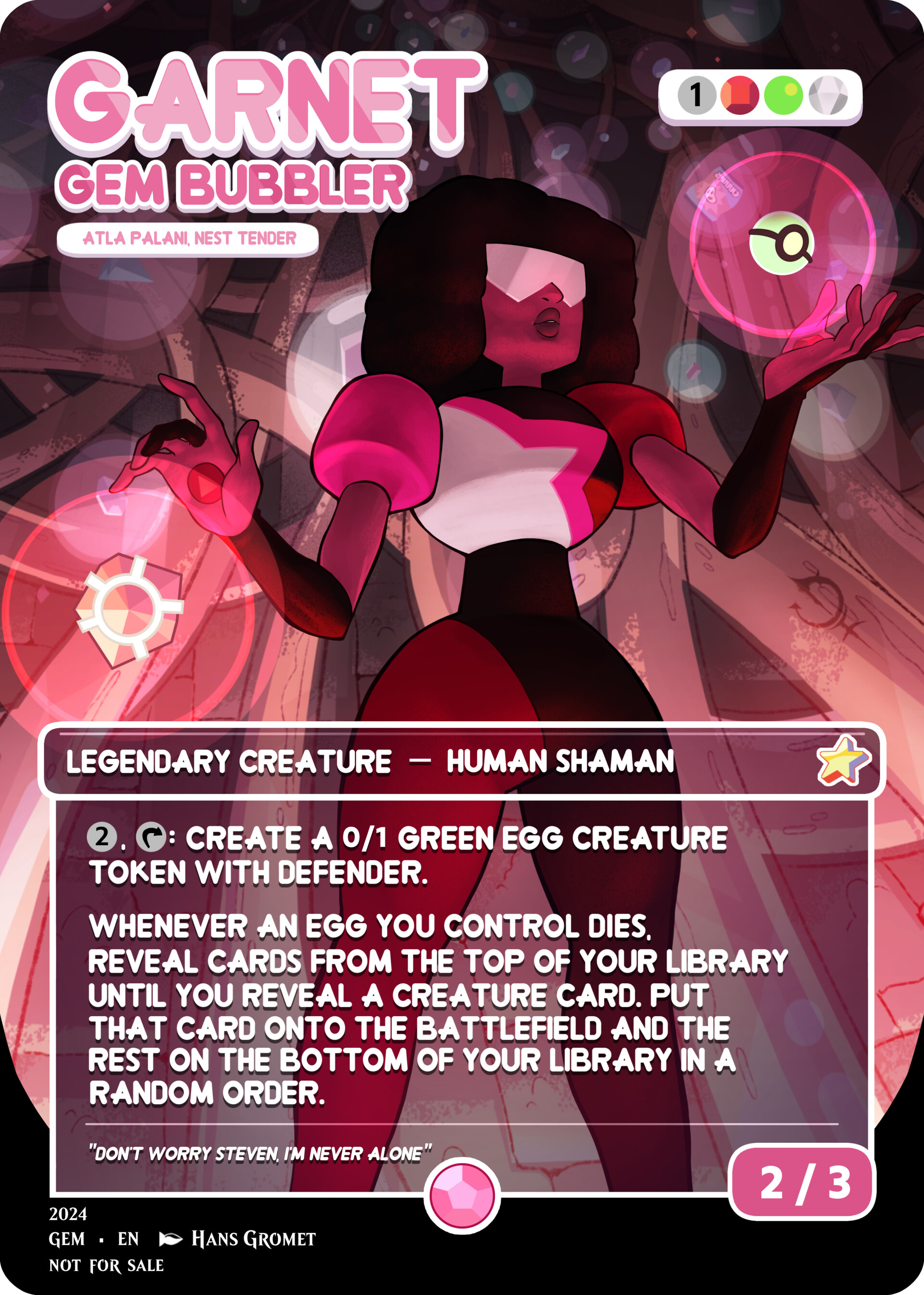 Hans Gromet - Garnet, Gem Bubbler [MTG Custom Art]