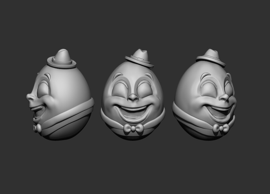 Humpty Dumpty Version One- sculpted in Zbrush