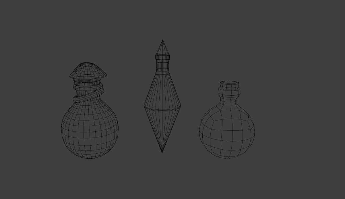 Potions Wireframe Low Poly