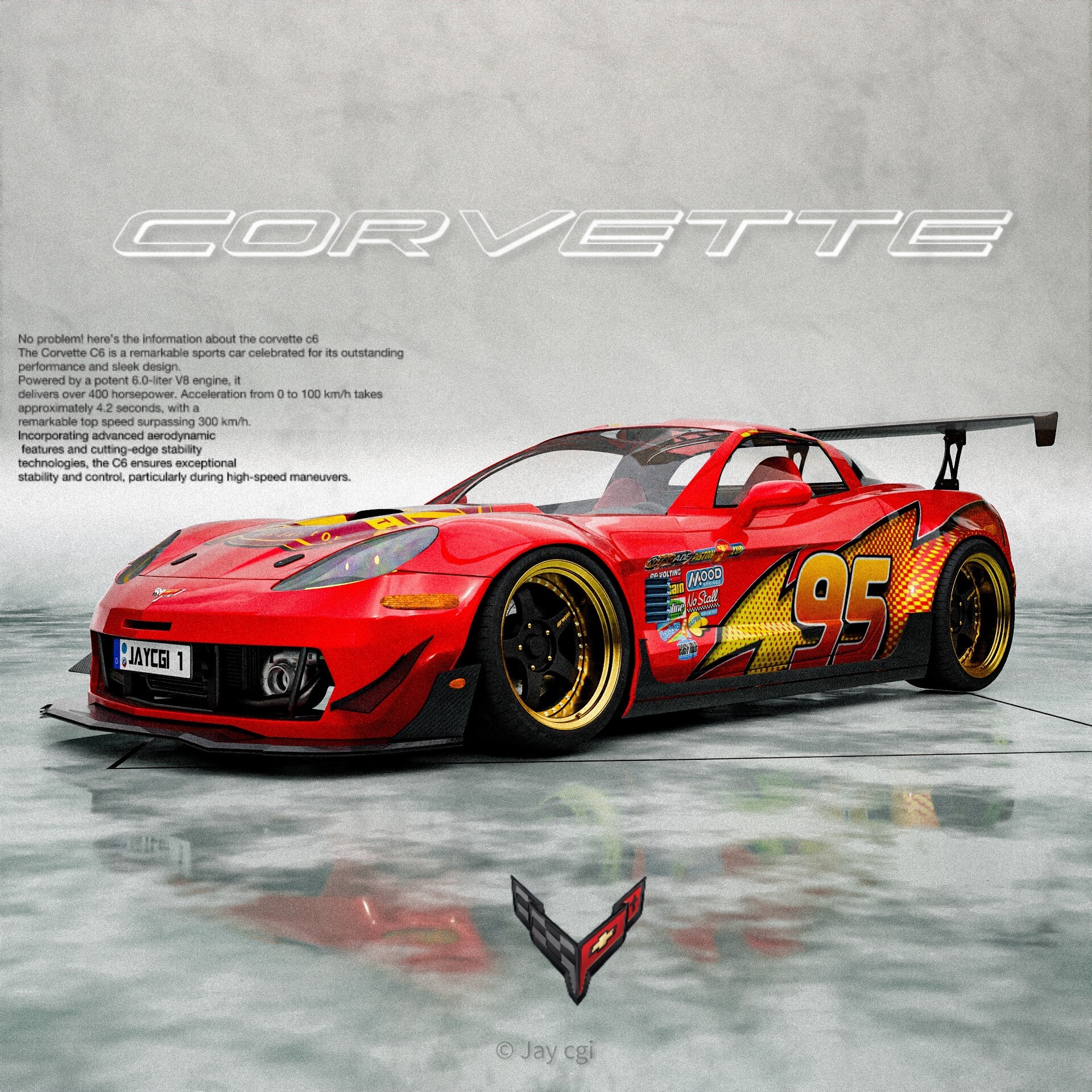 Chevrolet corvette lightning mcqueen 2025