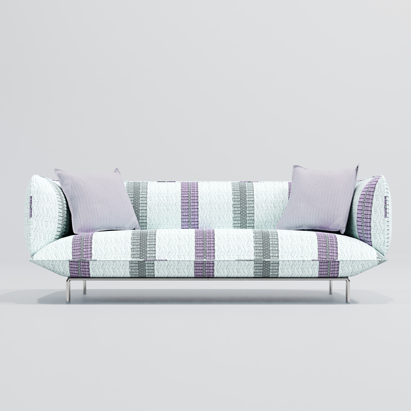 Purple &amp; Green Striped Couch