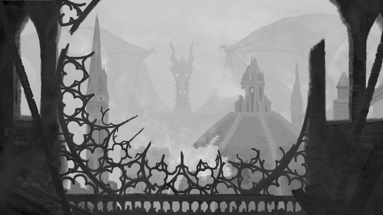 The grayscale base I added the colors to 