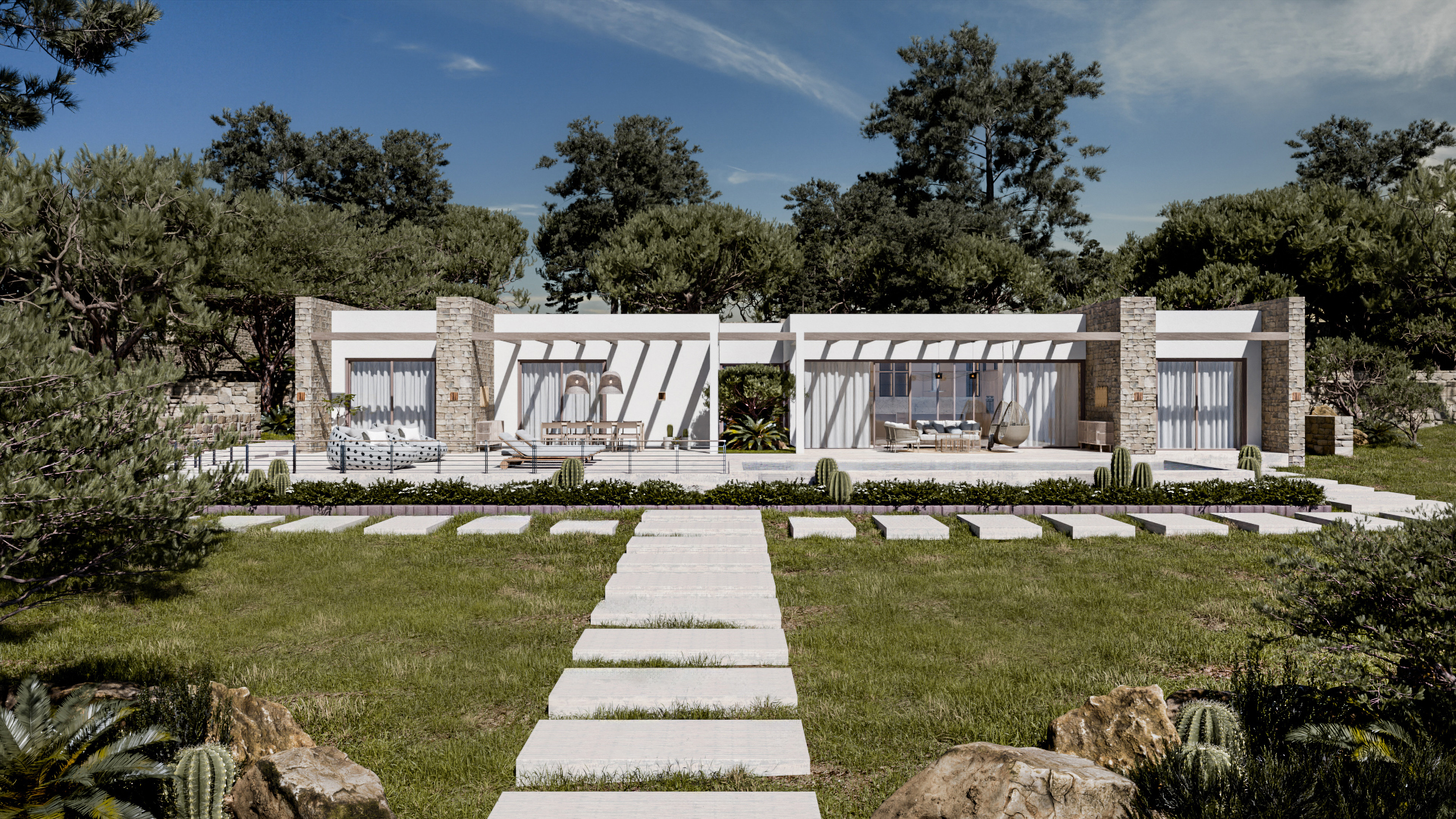 Medium villa, front shot.