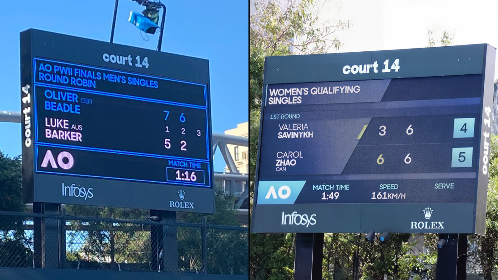 Australian Open Design Comparison (2023 Old Design - Left, 2024 Redesign - Right)