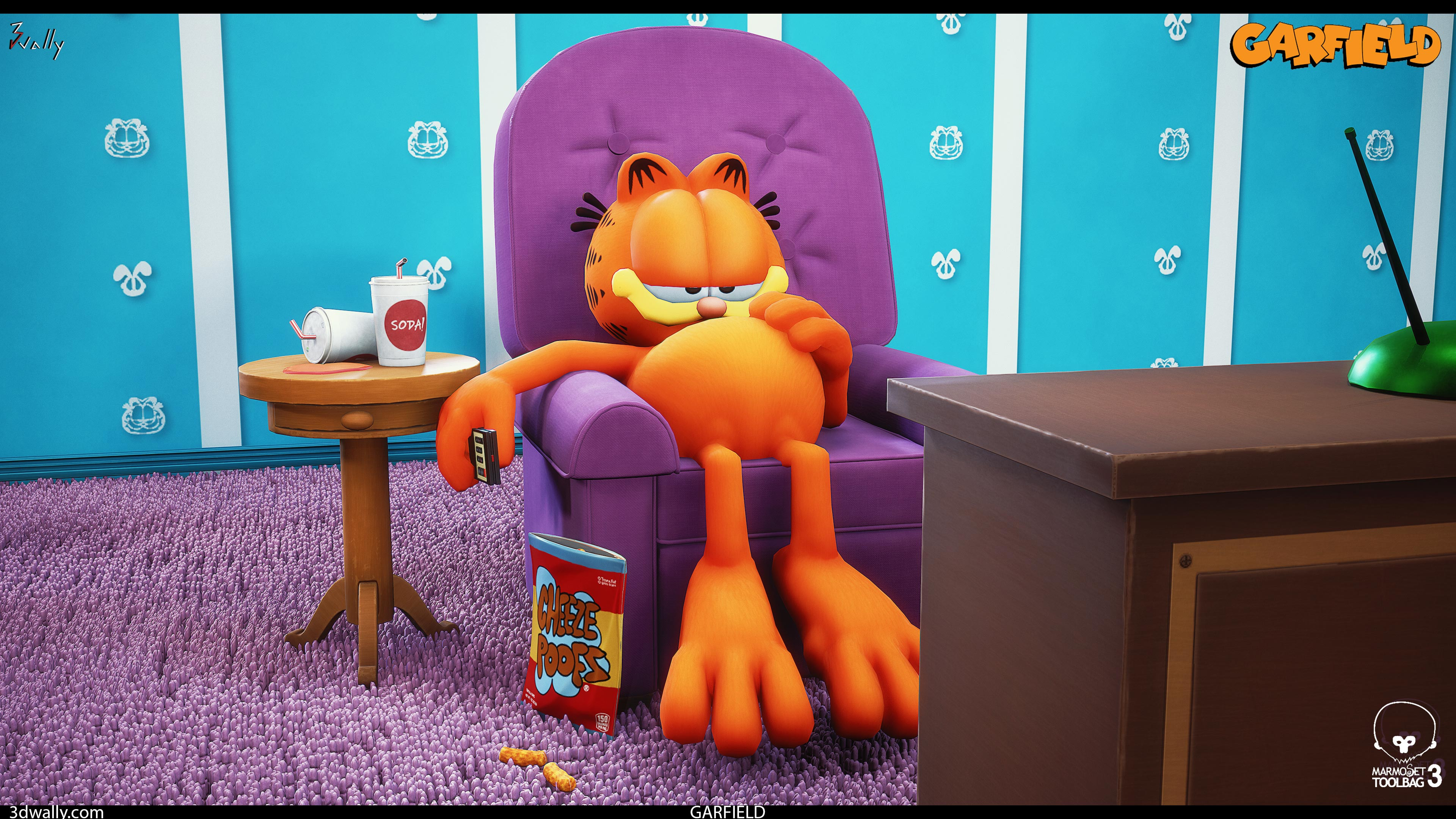 Garfield in chair