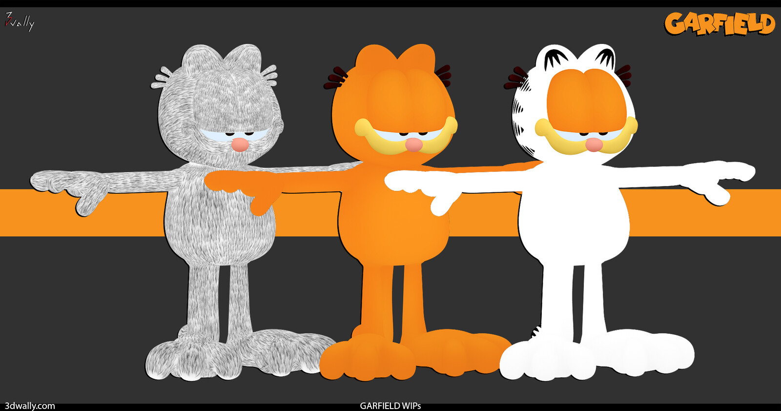 Garfield fur, color, and pattern polypaint
