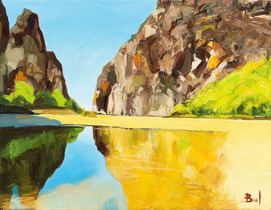"Torrent de Pareis" (1). 27x35cm. Oil on canvas.