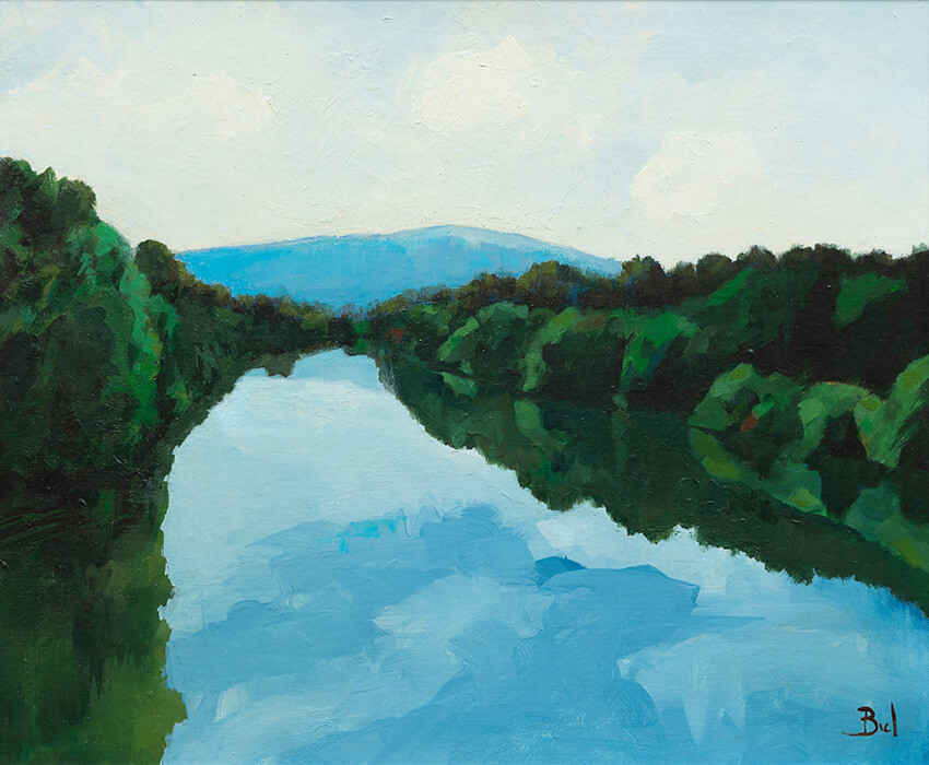 "Río Isère (2)". 24x35cm. Acrylic on board.