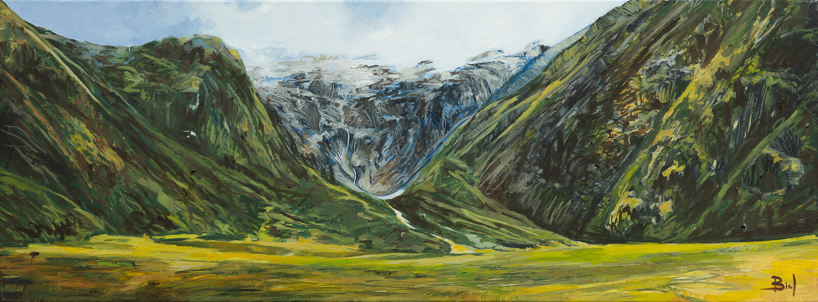 "Jancapampa (1)". Andes peruanos. 30x80cm. Oil on canvas.