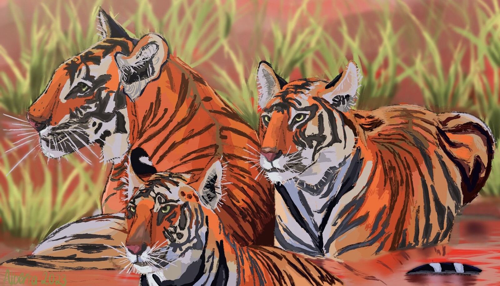 Three Tigers in procreate