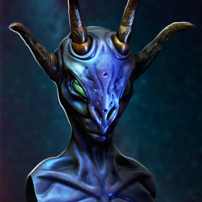 Alien Head Bust