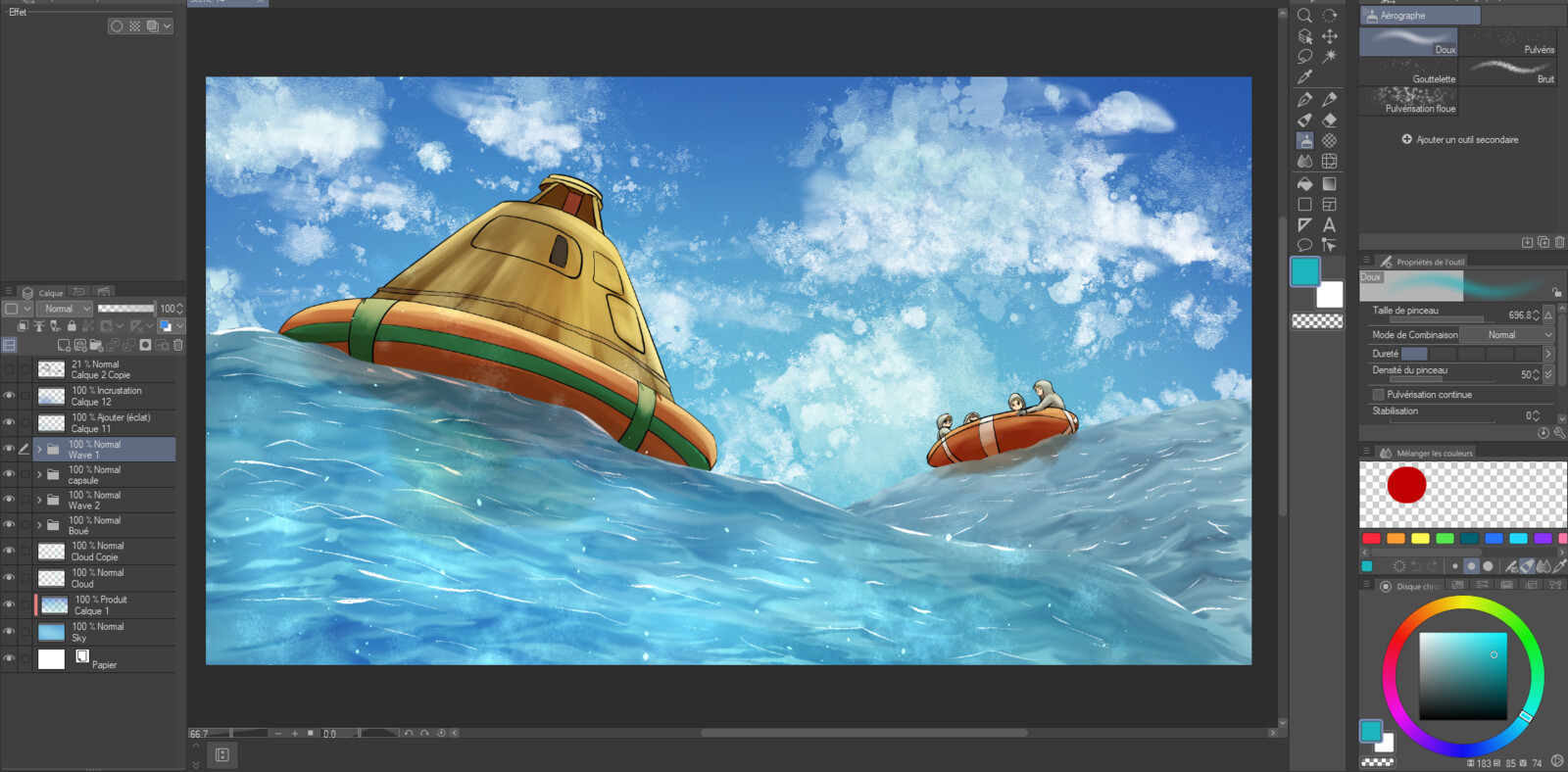 Illustrations et organisation des calques sur Clip Studio Paint