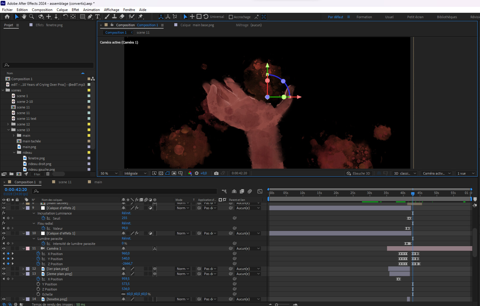 Partie en 2D sur After Effect et illustrator