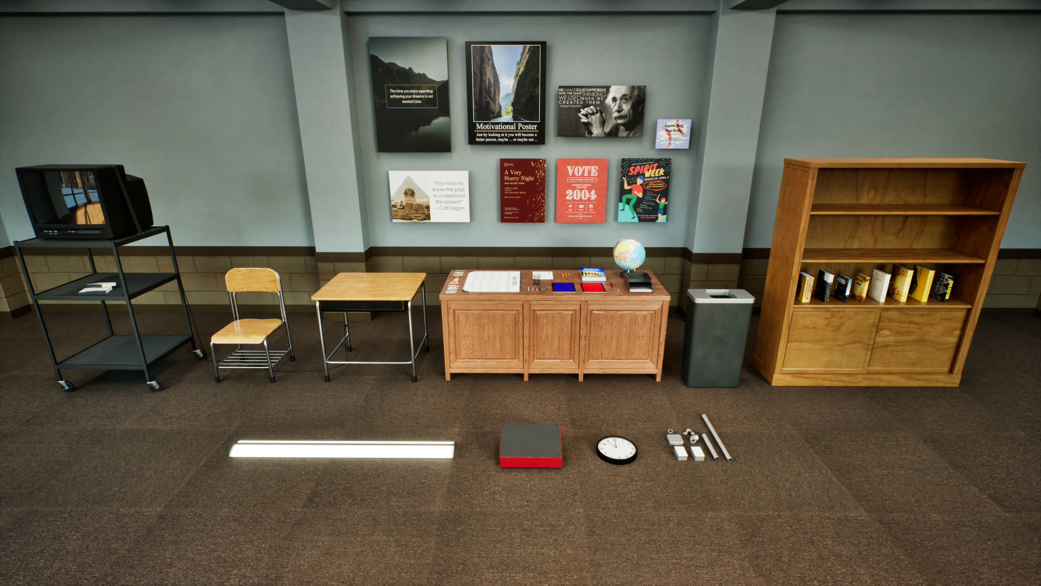Collection of props used to build the scene.