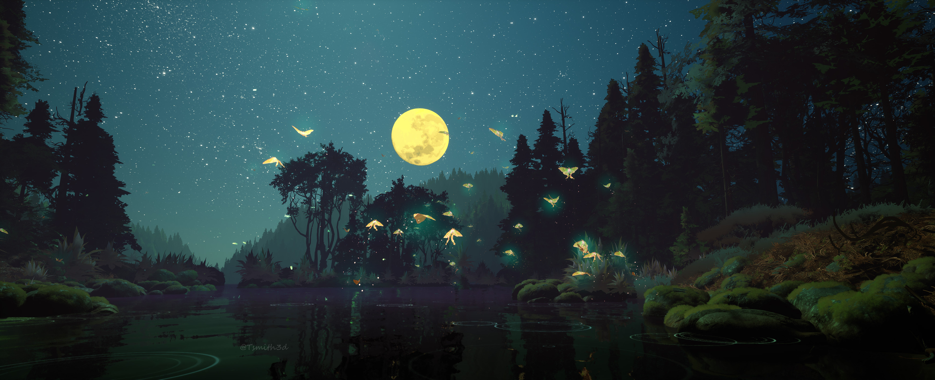 Lunar Moths on a Moonlit Night in UE5 - ArtStation