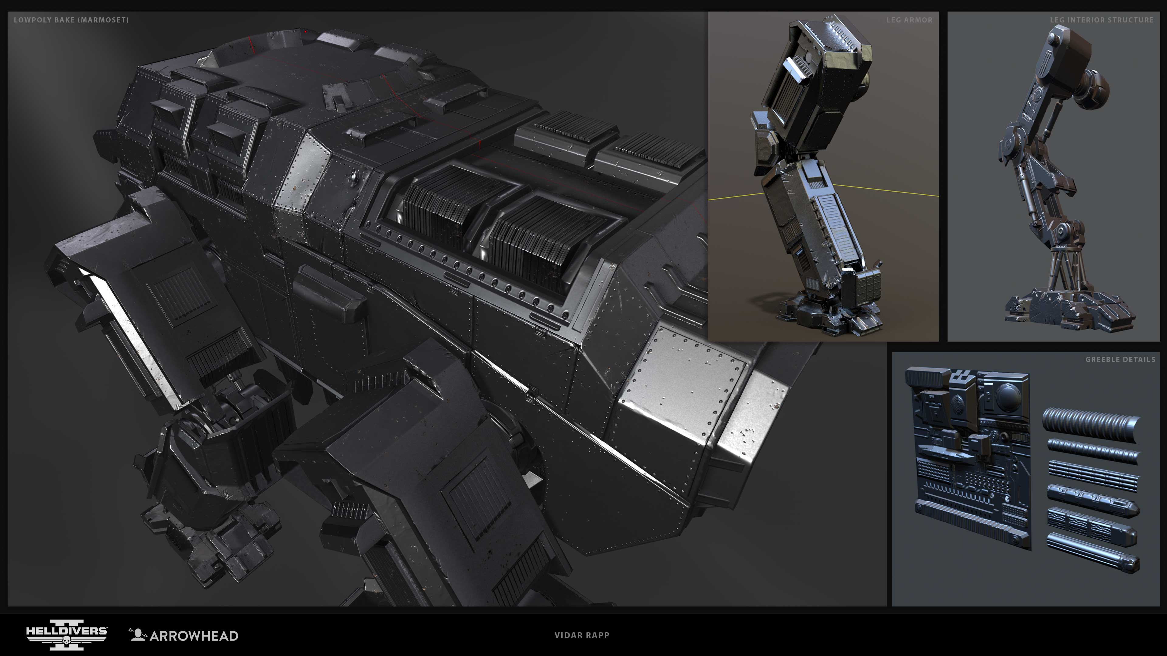 Construction shots, baked normals.