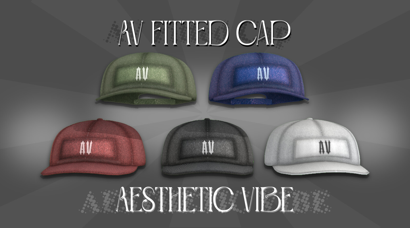 AV fitted caps for Aesthetic Vibe on ROBLOX.